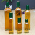 Glass Condiment Bottle Transparent Square Glass Bottle for Cooking Olive Oil 250ml 500ml